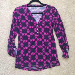 Lilly Pulitzer printed three quarter top, sz S